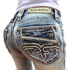 Rock Revival Low Rise Distressed Bootcut Jean FIRM